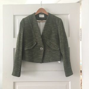 Sandro Paris green tweed jacket